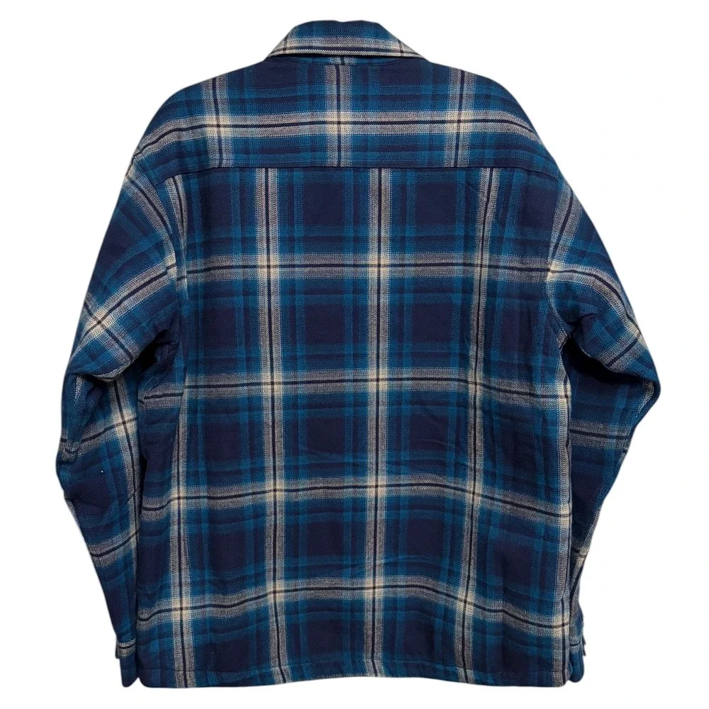 NWT ARIAT Hannoch Retro Shirt Jacket in Plaid Mood Indigo‎ Quilted Lined Men's L